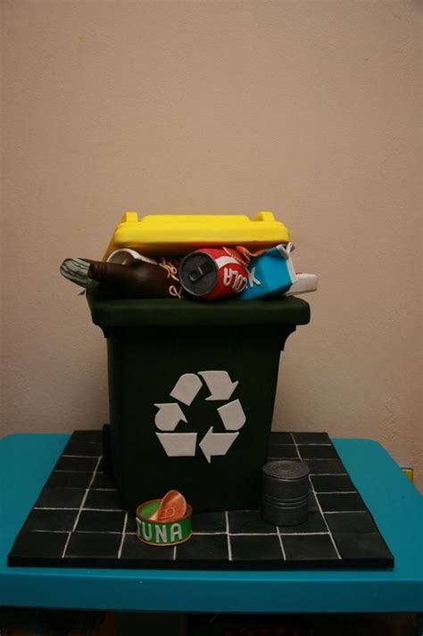 Recycling Wheelie Bin Trash Party Cake In A Can Rubbish Truck