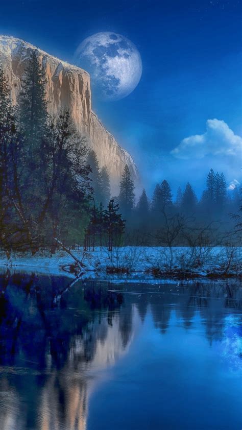 1080x1920 Yosemite National Park Nature Mountains Lake Fantasy Hd