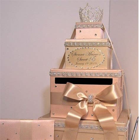 Wedding Quinceañera Sweet 16 Card Box Silver and White Gift Etsy