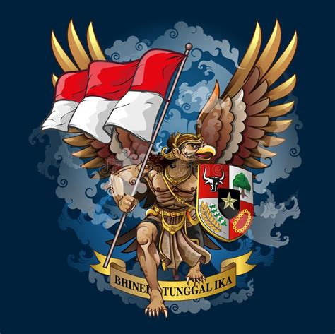 Mappa E Mascotte Garuda Pancasila Symbol Dellindonesia Icona
