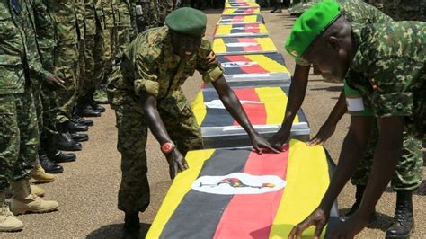 Ugandan Bodies Flown Home After Somalia Al Shabab Attack Bbc News
