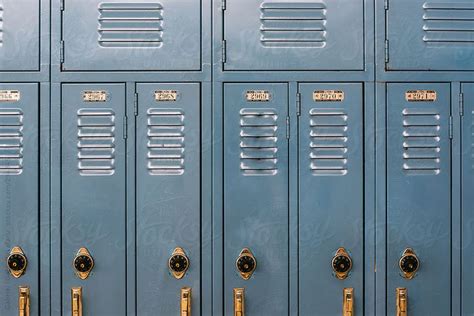 Blue Lockers In A High School Hall By Stocksy Contributor Gabriel