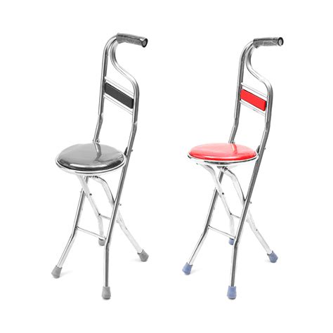 Collapsible cane are preferable to pieces of equipment, like wheelchairs, is the independence and portability that. Stainless Steel Portable Folding Walking Stick Chair Seat ...