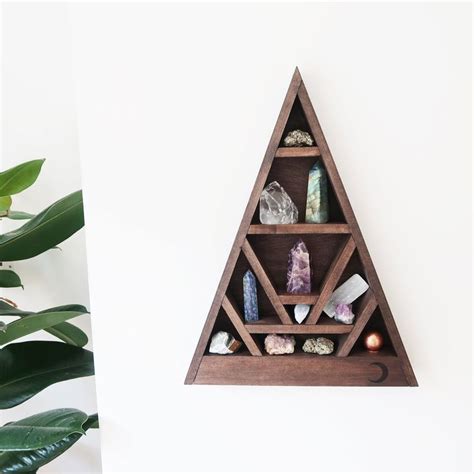 Crescent Moon Large Triangle Crystal Shelf Coppermoonboutique