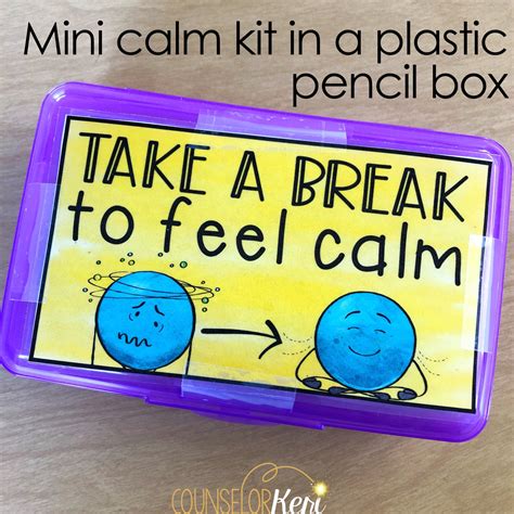 Calm Down Kit Small Box Printables With Coping Skills Cards Counselor