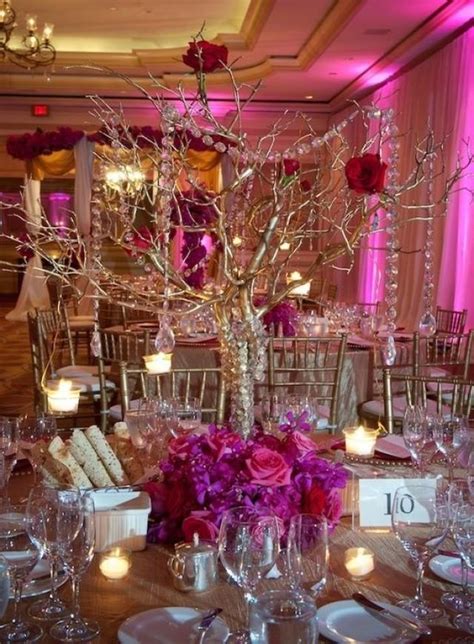 Wedding Reception Glamorous Centerpieces With Sparkly Dangling