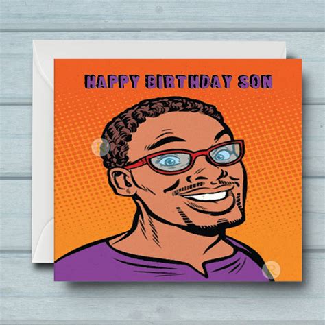 Black Man Birthday Card T Etsy
