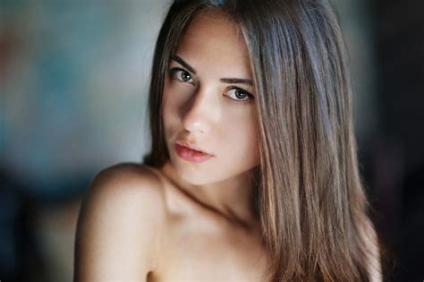 Baggrunde ansigt Kvinder model portræt langt hår fotografering