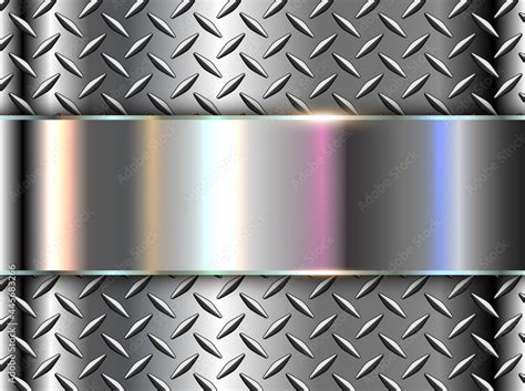 Vecteur Stock Silver Polished Steel Texture Background Shiny Chrome