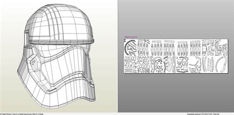 Papercraft Pdo File Template For Star Wars Phasma Helmet Star