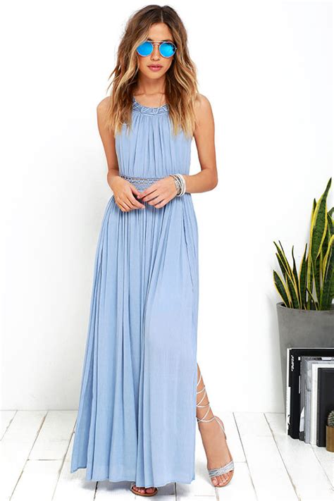 Gorgeous Light Blue Dress Maxi Dress Lace Dress 5900
