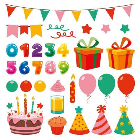 Premium Vector Collection Of Birthday Party Elements