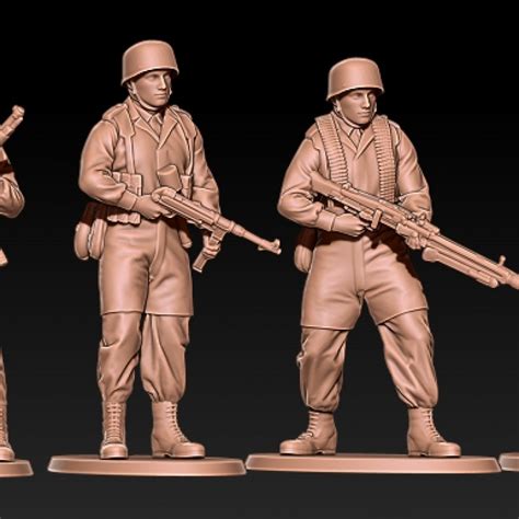 3d Printable Ww2 German Paratroopers By Kozak Miniatures