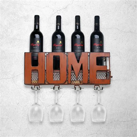 Wall Mounted Wine Rack Cork Storage Container Glass Holder With 4 Cork Wine Charms Storage Rack