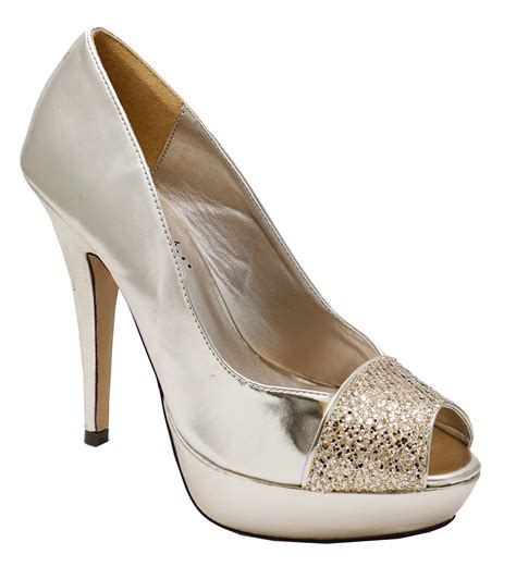Womens Gold Bridal Bridesmaid Party Prom Peeptoe Wedding Evening Shoes 3 8 Ebay