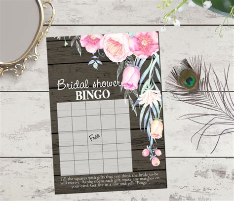 Bingo Game Printable Bridal Shower Game By Printablememoriesco