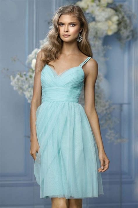 Spaghetti Straps Above Knee Length Pleated Bodice With Ruched Tulle
