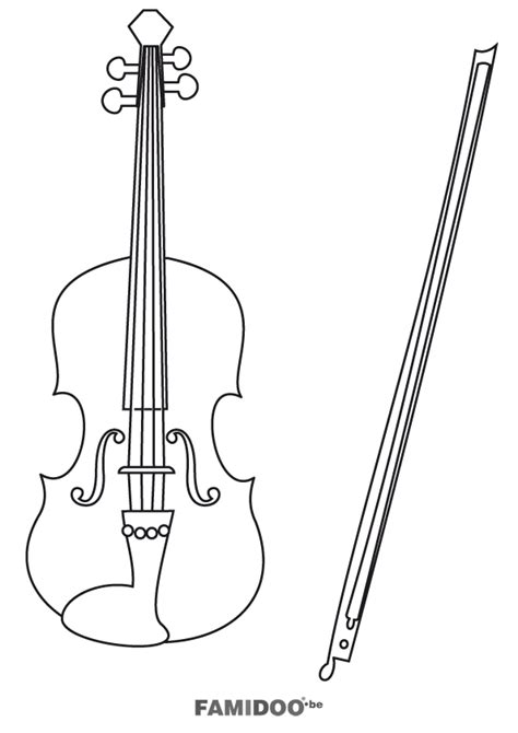 Coloriage instrument à cordes : Coloriage d'un violon - A la maison