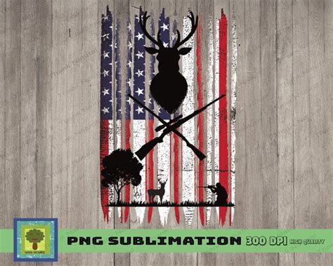 Deer Hunting Sublimation Digital Download Usa Flag Deer Etsy