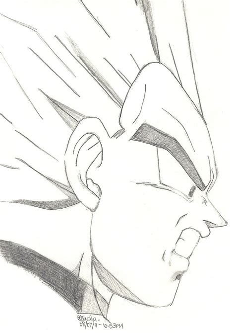 Start off with a pencil sketch. Dragon Ball Z - Vegeta Sketch by SlotheriuS.deviantart.com ...
