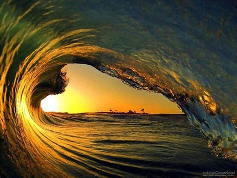 Sunset Barrel Surfing Ocean Waves Waves