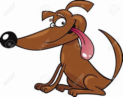Dog Cartoon Funny Brown Clipart Lick Illustration