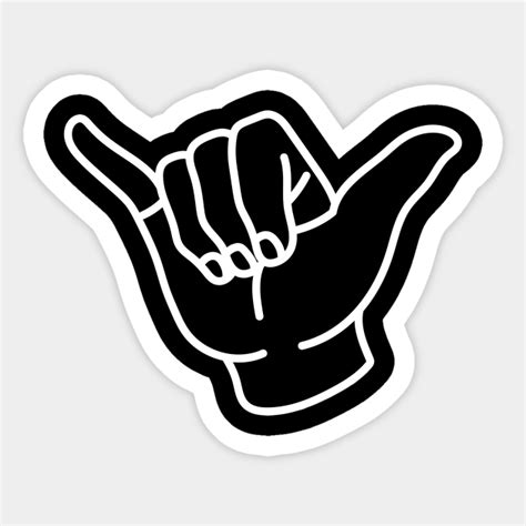 Shaka Minimal Cool Hand Sign For Surfing Culture Shaka Hand Sticker Teepublic Uk