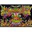 Trippy Treant UV Dark Tapestry Psychedelic Fluorescent Wall Art