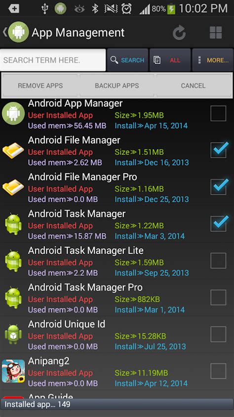 Android App Manager Screenshot