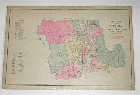 Lot Of Maps From Atlas Of Essex County New Jersey 19 Of 41 Original