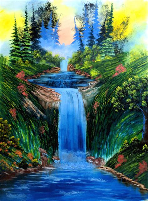 Buy Hidden Waterfall Handmade Painting By Dr Swapnil Jadhav Codeart