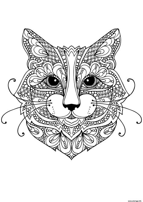 Coloriage Chat Mandala Adulte Anti Stress Dessin Adulte Animaux à Imprimer