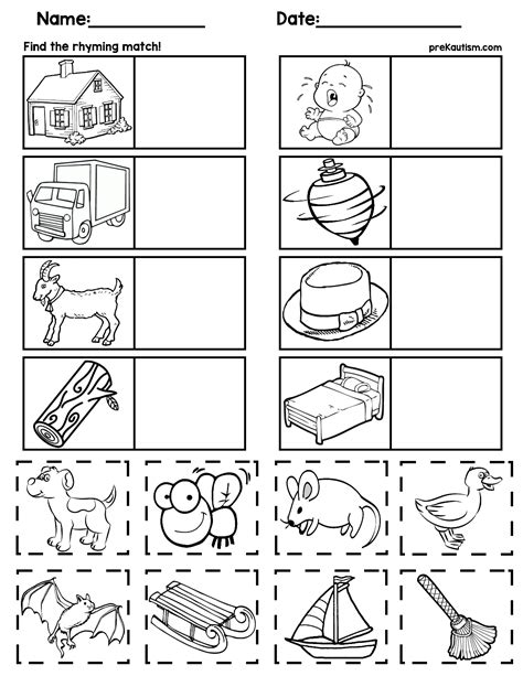 Rhyming Words Worksheets For Preschoolers Kidsworksheetfun