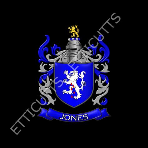 Jones Coat Of Arms Print Cut Sublimate Engrave Digital Etsy