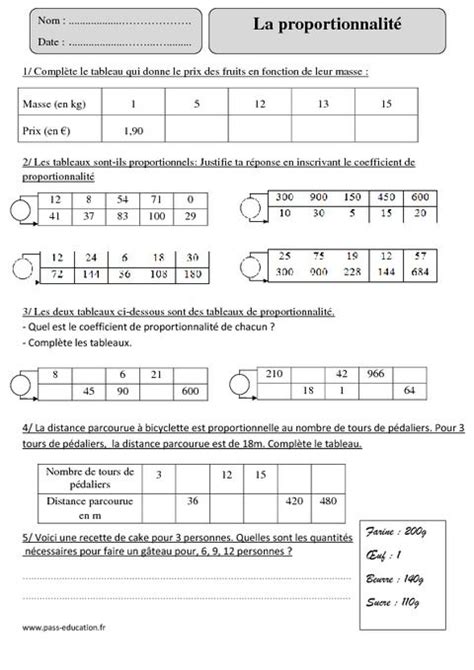 Nous essayons à travers ce chapitre de sensibiliser les élèves sur la notion de la proportionnalité. Proportionnalité - Cm2 - Exercices corrigés - Organisation ...