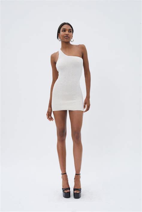 cleonie sculpture white nude mini dress désordre boutique