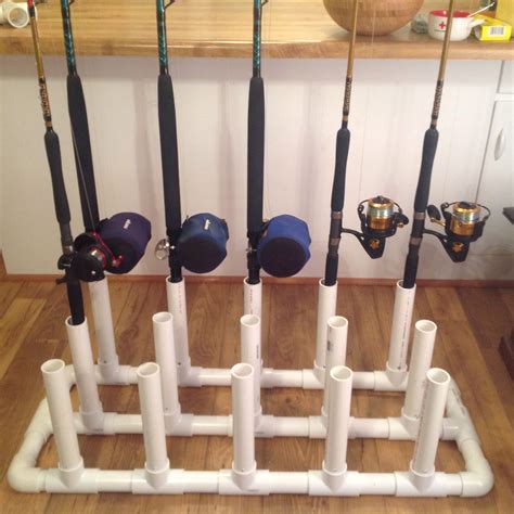 I started off molding pvc rocket launcher rod holders, but i quickly realized i wanted to carry more than two rods. PVC rod holder. Holds 15 rods ~ approx. $60.00 #fishingrodstorage | Diy fishing rod holder