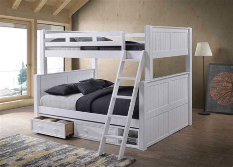 Dillon Xl Full Over Queen Wood Bead Board Bunk Bed