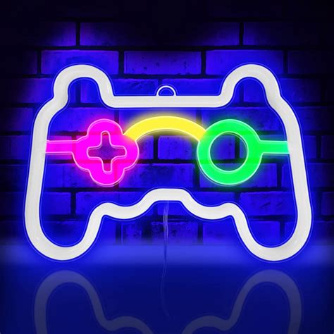 Ulaik Game Neon Sign Gamepad Shape Led Neon Signs For Gamer Room Wall