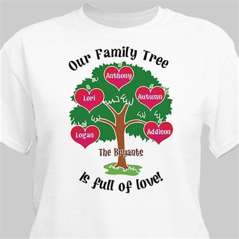 Disini hanya design atas baju putih tapi terpulang pada anda untuk print apa sahaja warna atas apa sahaja warna baju. Our Family Tree Personalized T-Shirt | GiftsForYouNow