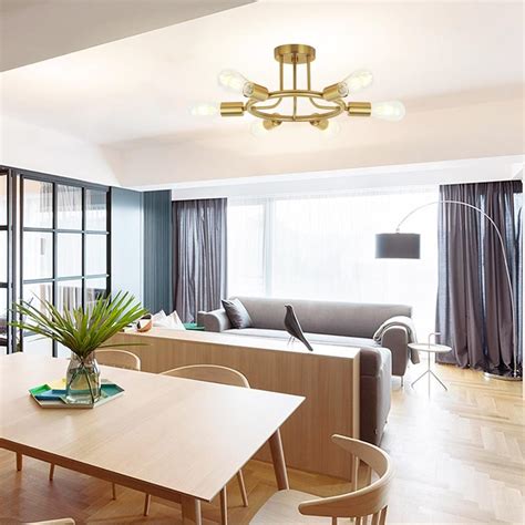 This gap allows for an uplit effect, while providing a direct downward light. Kitchen Light Fixtures | 6 Lights Brass | Ceiling Light ...
