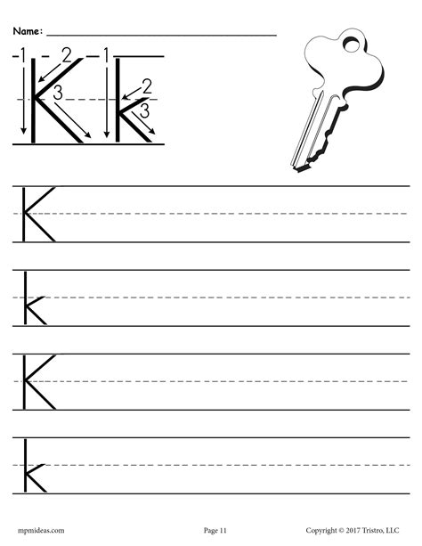 Printable Letter K Handwriting Worksheet Handwriting Worksheets