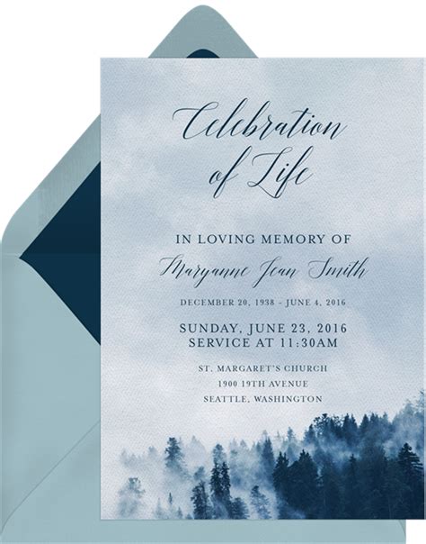 21 Beautiful Celebration Of Life Invitations To Honor Your Loved One