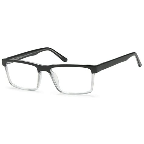 Mens Eyeglasses 56 19 150 Black Clear Plastic
