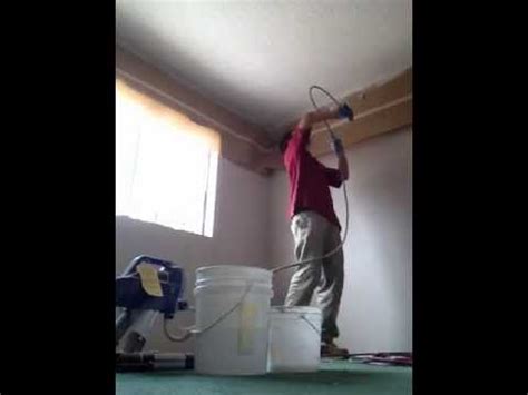 Spray in long, straight lines to cover the ceiling. Spray Painting a Popcorn Ceiling - YouTube