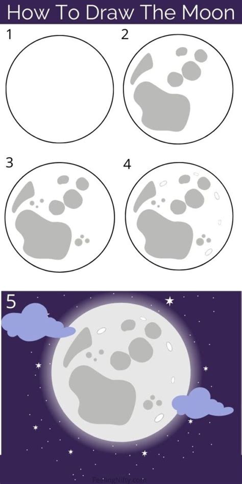 How To Draw The Moon Easy Moon Drawing For All Ages