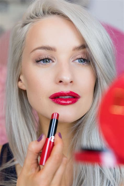 The Lip Balm Lipstick That Shines Like Lip Gloss Inthefrow Grey Hair Red Lipstick Lip Color