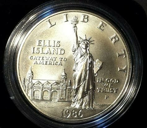 1986 United States Liberty Silver Dollar Coin Ellis Island