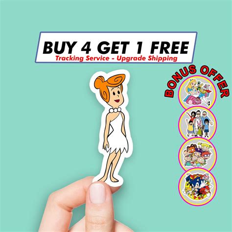 Flintstones Wilma Flintstone Sticker Cool Cartoon Stickers Etsy