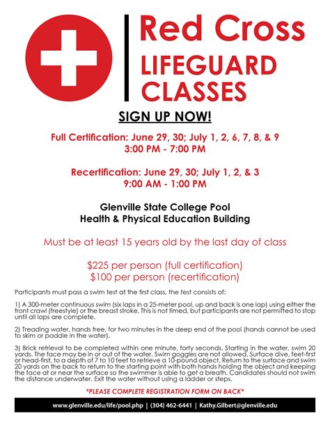 Lifeguard Certification Classes Scheduled At Glenville State